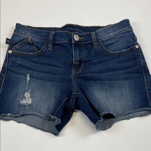 Rock & Republic Distressed Raw Hem Denim Shorts Dark Wash Womens Size 4